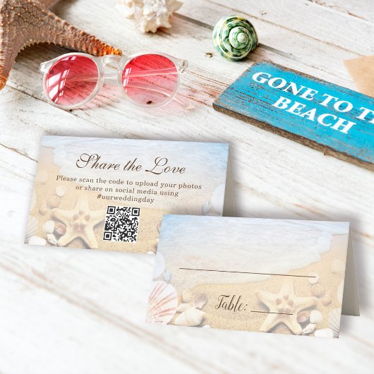 Carte De Placement Custom Blue Ocean Tropical Beach Wedding
