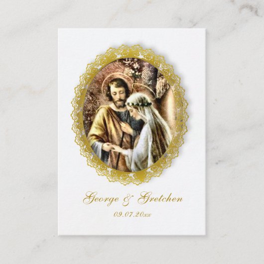 Carte De Placement Customized Catholic Wedding Prayer Card (Devant)