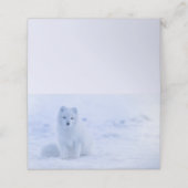 Carte De Placement Cute Arctic Fox sur Snowy Winter Arrière - plan (Extérieur déplié)