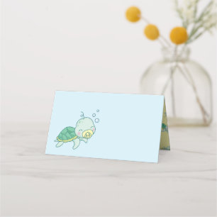 Carte De Placement Cute Baby shower de tortue de mer Kawaii