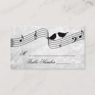 Carte De Placement Cute Birds Musique Mariage Table de repos Place Ca