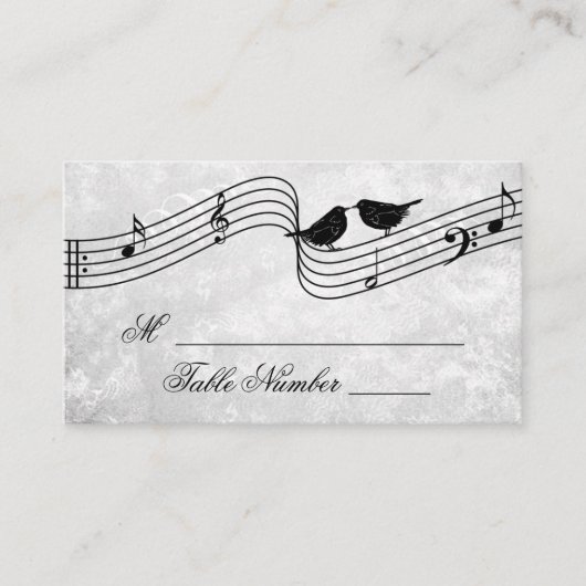 Carte De Placement Cute Birds Musique Mariage Table de repos Place Ca (Devant)