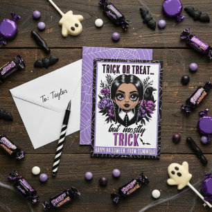 Carte De Placement Cute Black Girl Gothique Halloween Classe