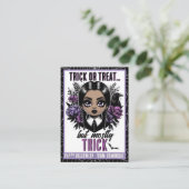 Carte De Placement Cute Black Girl Gothique Halloween Classe (Debout devant)
