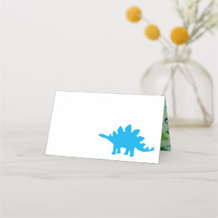 Carte De Placement Cute Dinosaur Baby shower Dino Blue et Green Boy