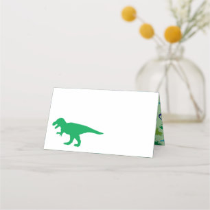 Carte De Placement Cute Dinosaur Baby shower Dino Blue et Green Boy