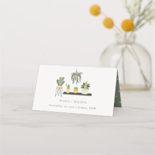 Carte De Placement Cute Elegant Pot Feuilleté Succulent Plante Mariag