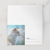 Carte De Placement Cute Furry Fox sur Blue Grunge Arrière - plan Tabl (Extérieur déplié)