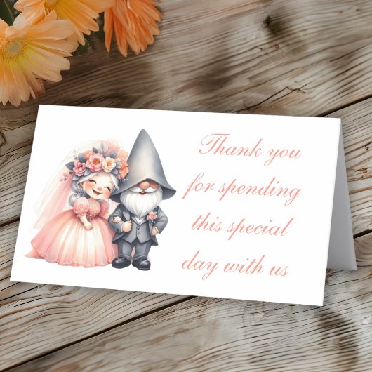 Carte De Placement Cute Garden Gnome Garden Tnank You Mariage