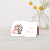 Carte De Placement Cute Garden Gnome Rustique Orange Mariage d'été (Devant)