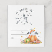Carte De Placement Cute Halloween Chat en Citrouille (Extérieur déplié)