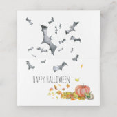 Carte De Placement Cute Halloween Chat en Citrouille (Intérieur déplié)