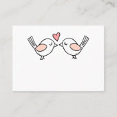 Carte De Placement Cute Inséparables rose blanc Lovebirds Mariage Pla (Devant)