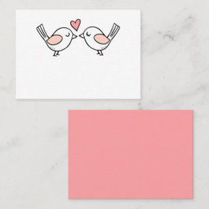 Carte De Placement Cute Inséparables rose blanc Lovebirds Mariage Pla