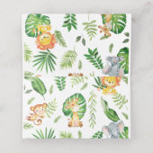 Carte De Placement Cute Jungle Animaux Safari 1er Anniversaire Verdur (Intérieur déplié)
