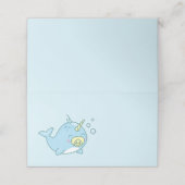 Carte De Placement Cute Narwhal Baby shower Kawaii (Extérieur déplié)