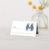 Carte De Placement Cute romantique Couple Penguin Mariage (Devant)