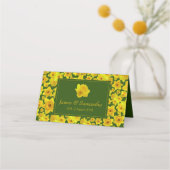 Carte De Placement Daffodique de printemps jaune - Mariage (Dos)