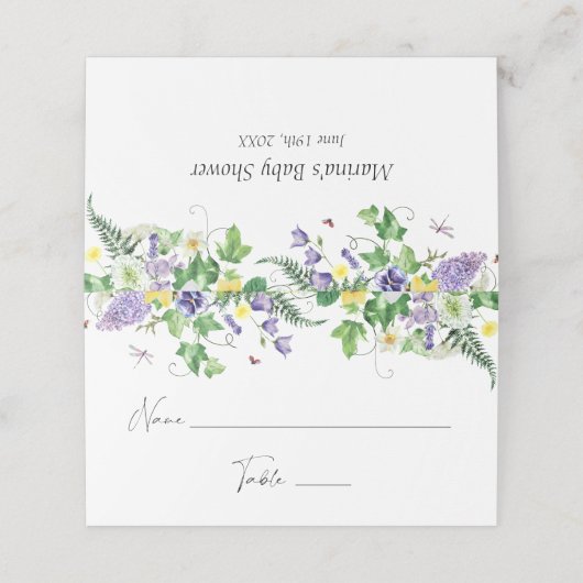 Carte De Placement Daffodiques rustiques et carte Fleur sauvage (Extérieur déplié)