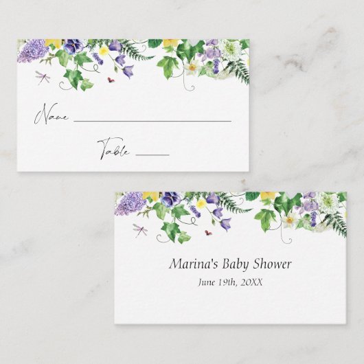 Carte De Placement Daffodiques rustiques et Fleur sauvage Flat Place (Devant / Derrière)