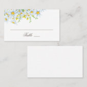 Carte De Placement Daisy. Fleurs de campagne. Mariage floral aquarell (Devant / Derrière)