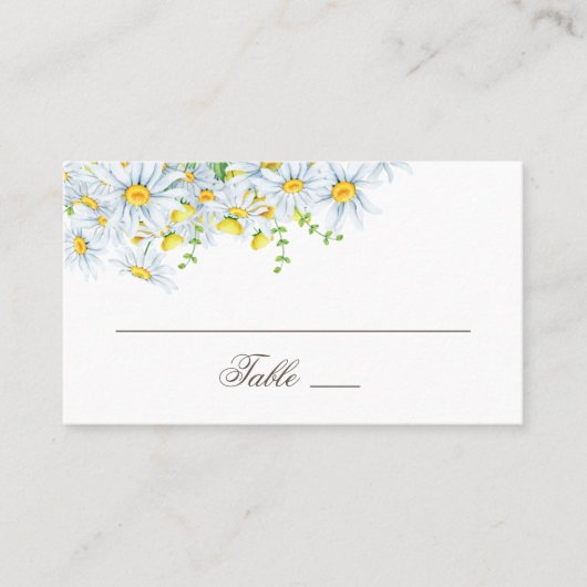 Carte De Placement Daisy. Fleurs de campagne. Mariage floral aquarell (Devant)