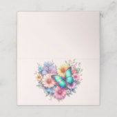 Carte De Placement Daisy Flowers with a Beautiful Butterfly (Extérieur déplié)