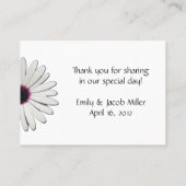 Carte De Placement Daisy Purple Mariage individuel Numéro de tableau  (Dos)