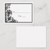 Carte De Placement Damas florales noir et blanc | Plat personnalisé (Devant / Derrière)