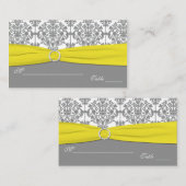 Carte De Placement Damas gris avec plaques Damas jaunes (Devant / Derrière)