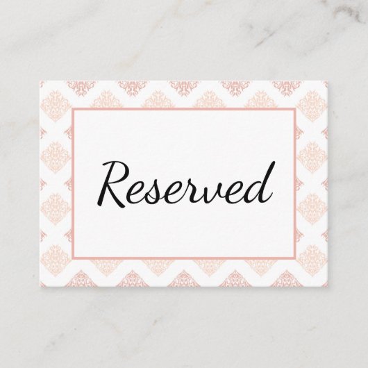 Carte De Placement Damas Rose Pêche Doux (Devant)