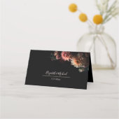 Carte De Placement Dark Moody Realistic Flowers Wedding (Dos)