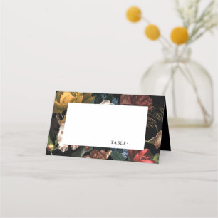 Carte De Placement Dark Moody Romantic Floral Néerlandais