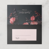 Carte De Placement Dark Moody Sculptured Flowers Wedding (Extérieur déplié)
