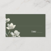 Carte De Placement Dark Sage Green Botanical Wedding (Devant)