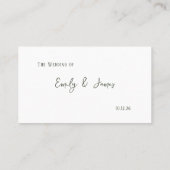 Carte De Placement Dark Sage Green Botanical Wedding (Dos)