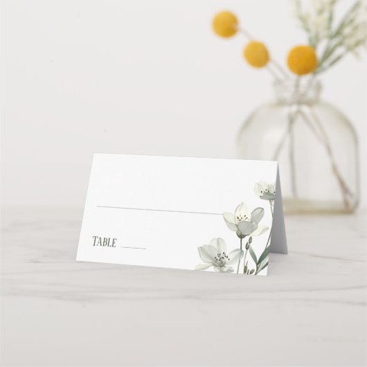 Carte De Placement Dark Sage Green Botanical Wedding (Devant)