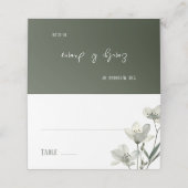 Carte De Placement Dark Sage Green Botanical Wedding (Extérieur déplié)