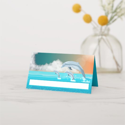 Carte De Placement dauphins faisant des sauts dans l'océan (Devant)