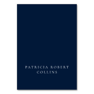 Carte de placement de calligraphie ivoire bleu mar