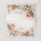 Carte de placement de fleurs roses et blanches déc (Extérieur déplié)