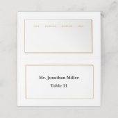 Carte de placement de mariage à bordure dorée mini (Extérieur déplié)