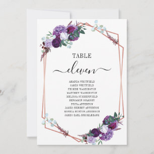 Carte de placement de mariage à cadre en or rose e