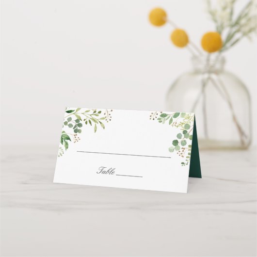 Carte de placement de mariage à la verdure d'eucal (Devant)