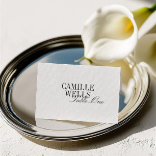 Carte de placement de mariage à monogramme minimal