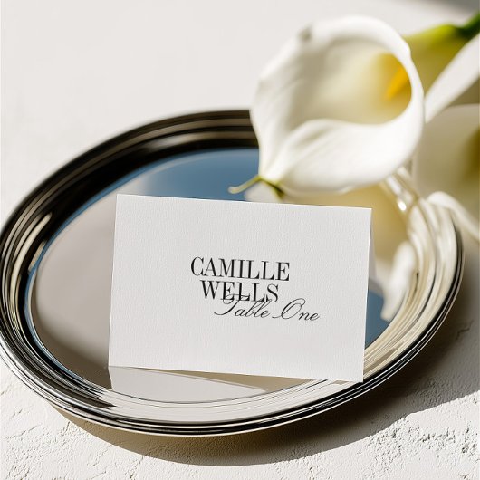 Carte de placement de mariage à monogramme minimal