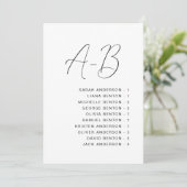 Carte de placement de mariage alphabétique en call (Debout devant)