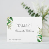Carte de placement de mariage au lys calla blanc (Debout devant)
