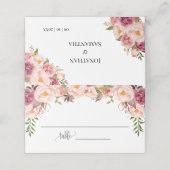 Carte de placement de mariage avec fleurs roses pl (Extérieur déplié)