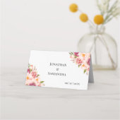 Carte de placement de mariage avec fleurs roses pl (Dos)